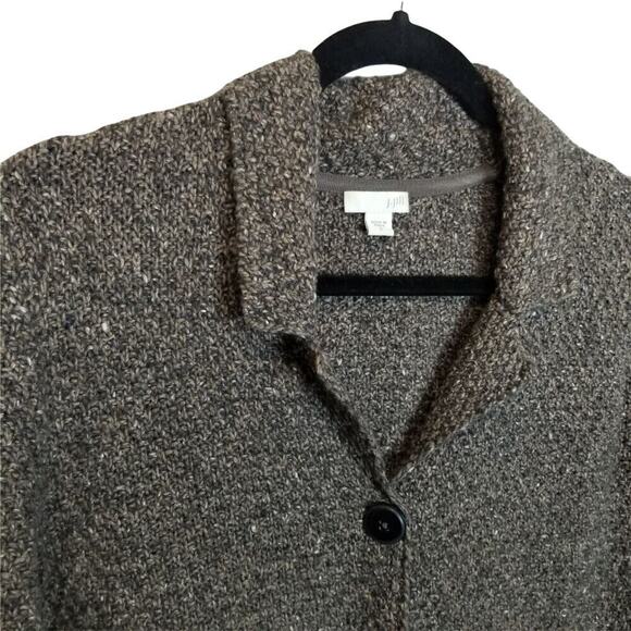 J. Jill Sweater Cardigan Rustic Country Hygge Size S Cozy Duster Snap Neutral - Picture 6 of 9